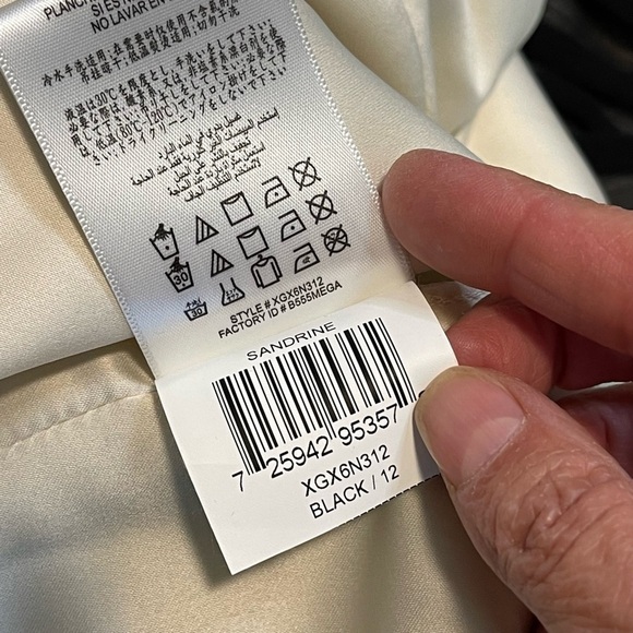 Max And Cleo Sandrine One Shoulder Black Sheer Overlay Chiffon Dress 12 - Picture 3 of 10